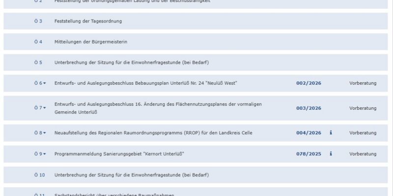 Tagesordnung 29.02.2026