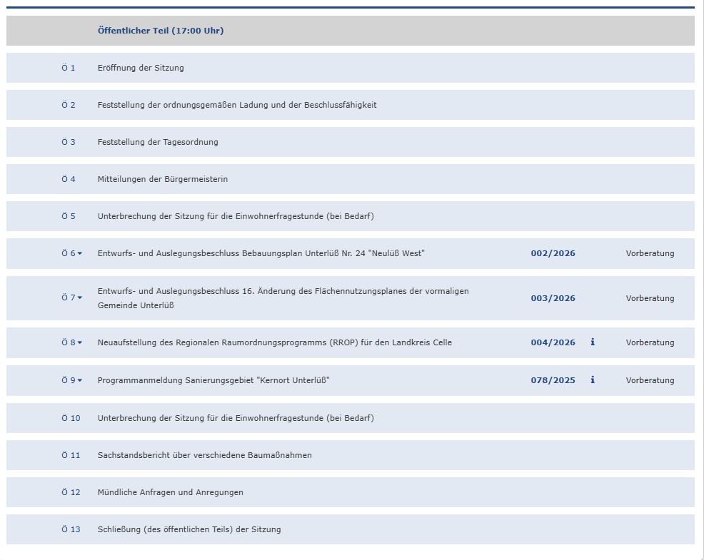 Tagesordnung 29.02.2026
